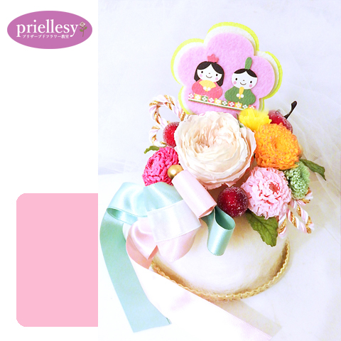 プリザーブドフラワー　ひなまつりのふわふわケーキ