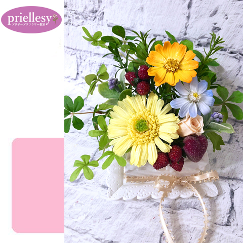 プリザーブドフラワー　ケーキプランター