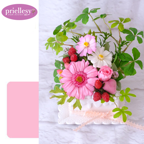 プリザーブドフラワー　ケーキプランター