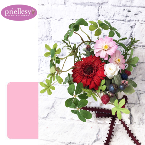 プリザーブドフラワー　ケーキプランター