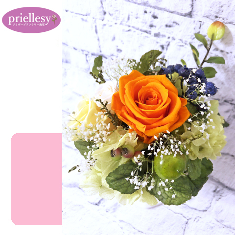 プリザーブドフラワー　ポットアレンジ