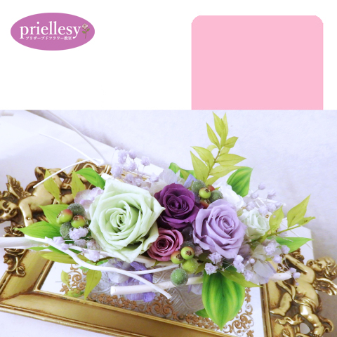 プリザーブドフラワー　白枝のホリゾンタル