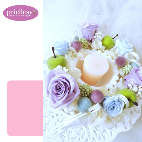 プリザーブドフラワー　キャンドルアレンジ