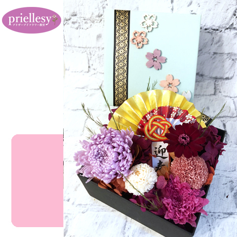 プリザーブドフラワー　和風お重箱