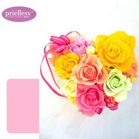 プリザーブドフラワー　ブルーミングハート開花レッスン付