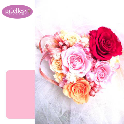 プリザーブドフラワー　ブルーミングハート開花レッスン付